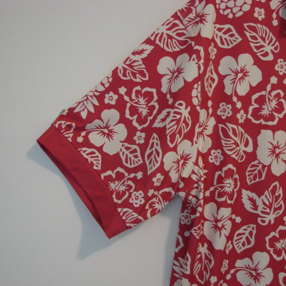 Rolo Golf Polo Shirt Raspberry Hawaiian Floral Print Short Sleeve Size XXL - Picture 6 of 12